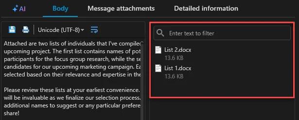 Abgefangene Microsoft-365-Mail in der Anexet Client Console